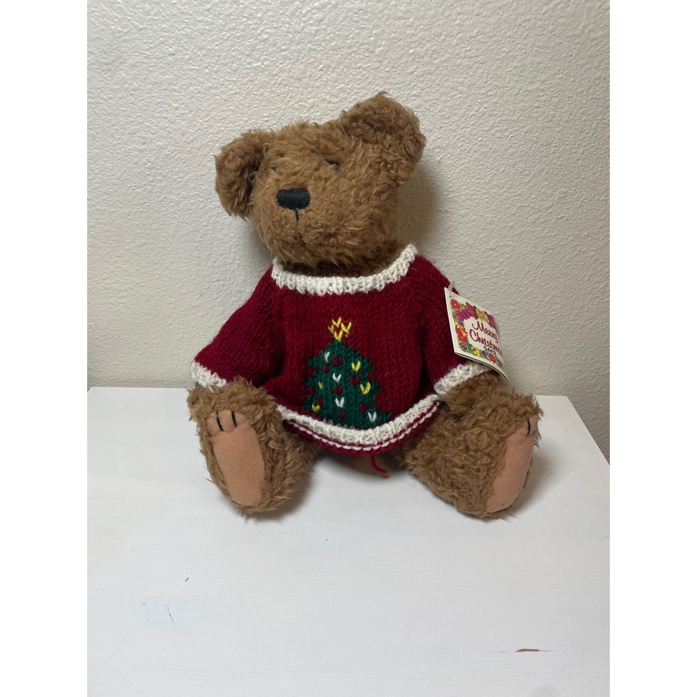Ganz Twinkles‎ Christmas Teddy Bear Wearing Festive Sweater 1995 Collectible